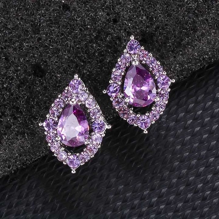 Nadine Amethyst-Halskette und Ohrringe