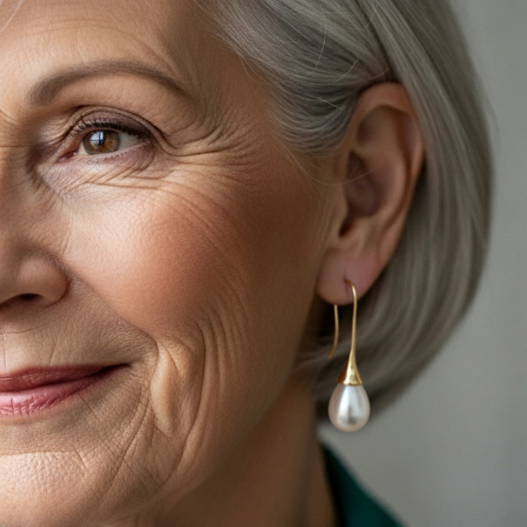 Helene goldene Perlenohrringe