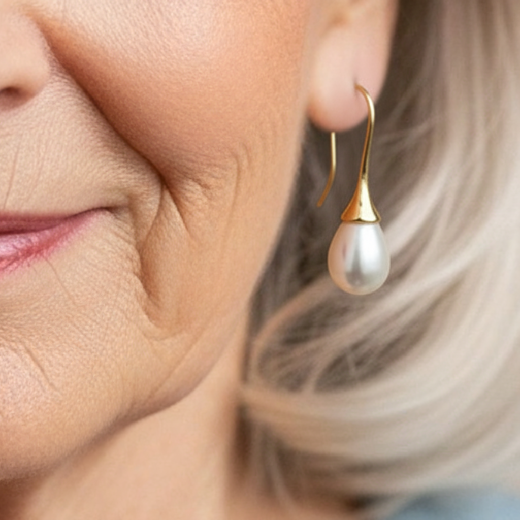 Helene goldene Perlenohrringe