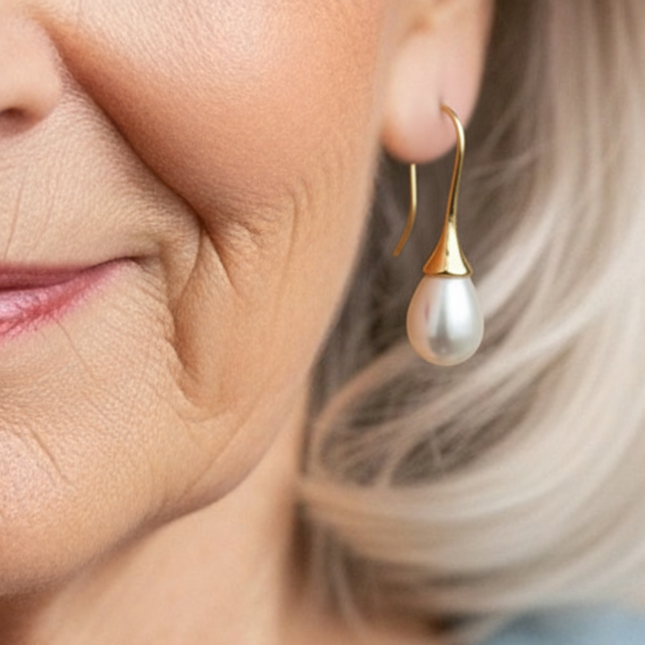 Helene goldene Perlenohrringe